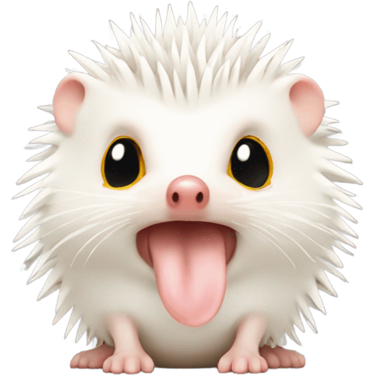  red-eyed albino hedgehog sending kisses  emoji