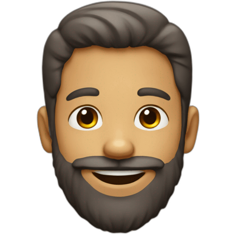 beard man, small eyes, big smile emoji