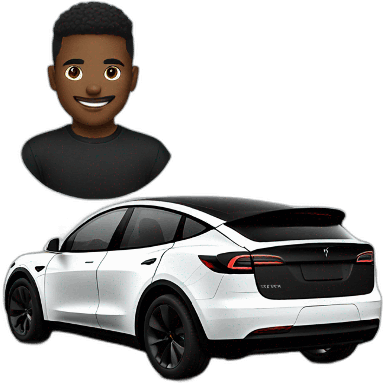 black tesla model y emoji