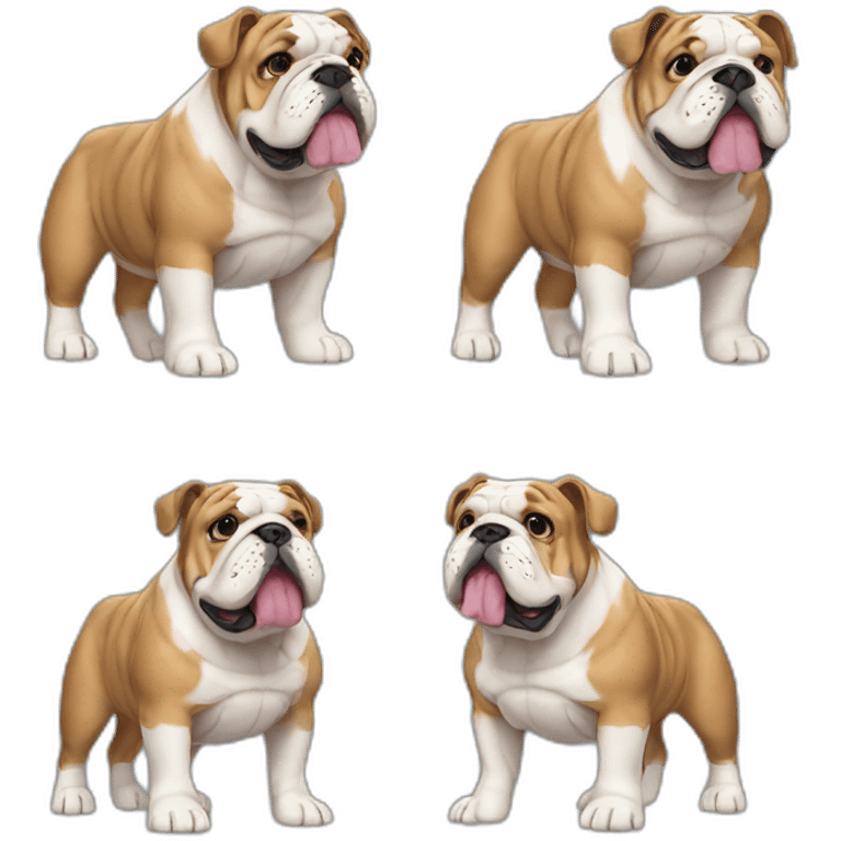 Dog english Bulldog full body emoji