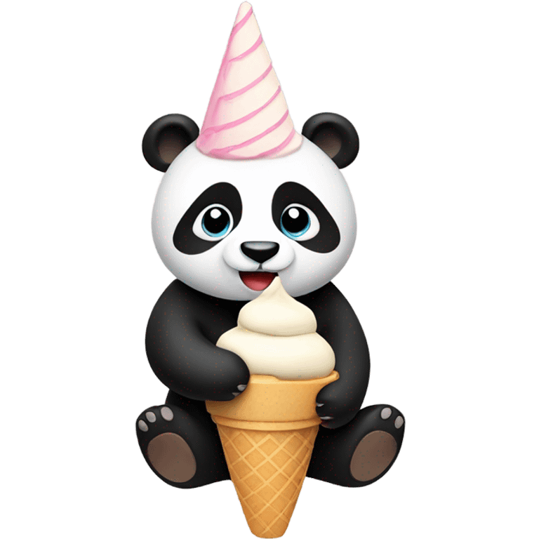 Panda eating ice cream emoji