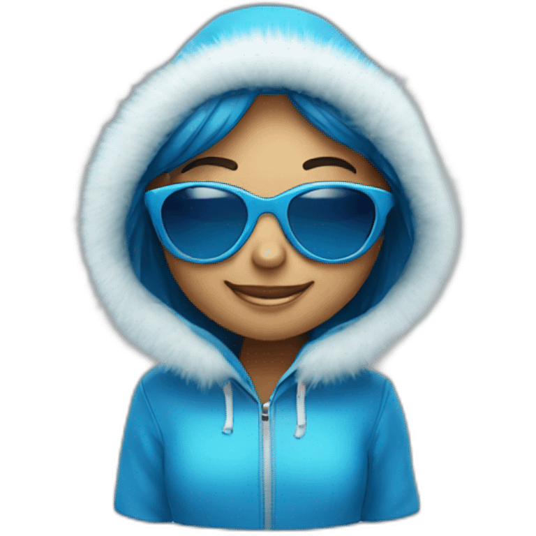 blue eskimo girl smiling with sunglasses emoji