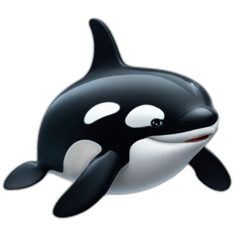 happy orca with human hands doing thumbs up emoji