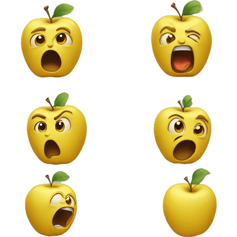 apple yellow emoji screaming crazy emoji