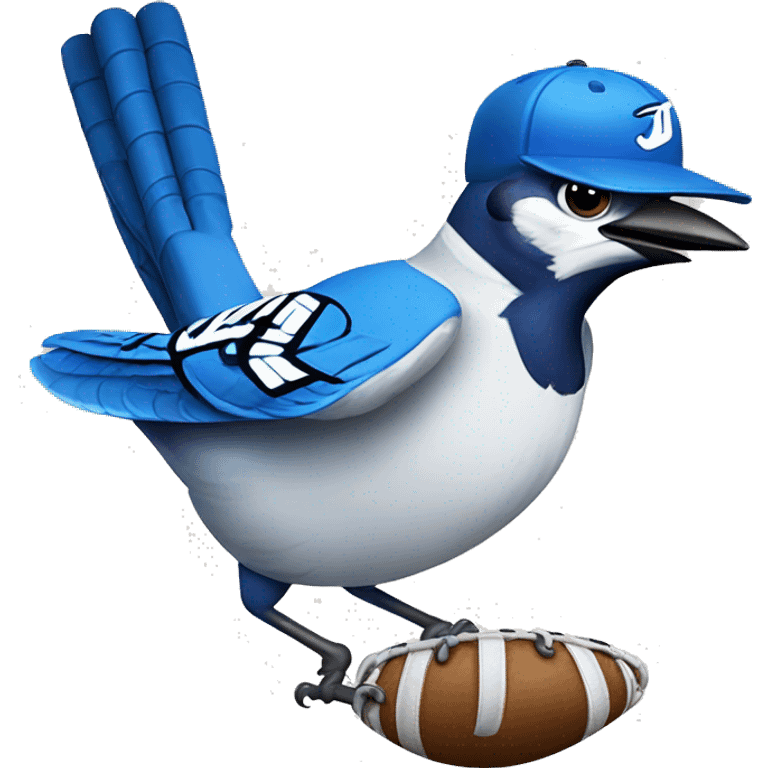 A blue jay playing baseball emoji