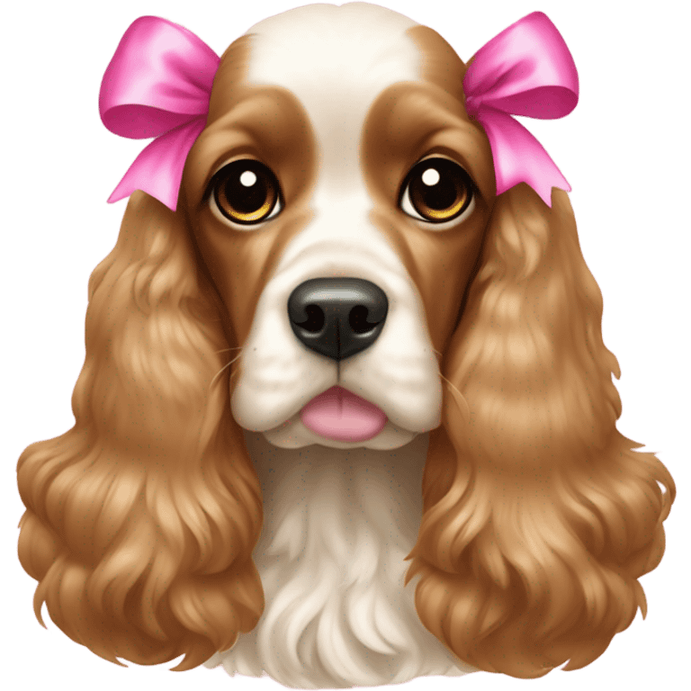 Cocker spaniel with a pink bow emoji