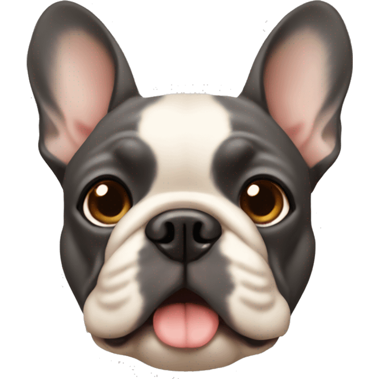 small dark grey and tan french bulldog  emoji