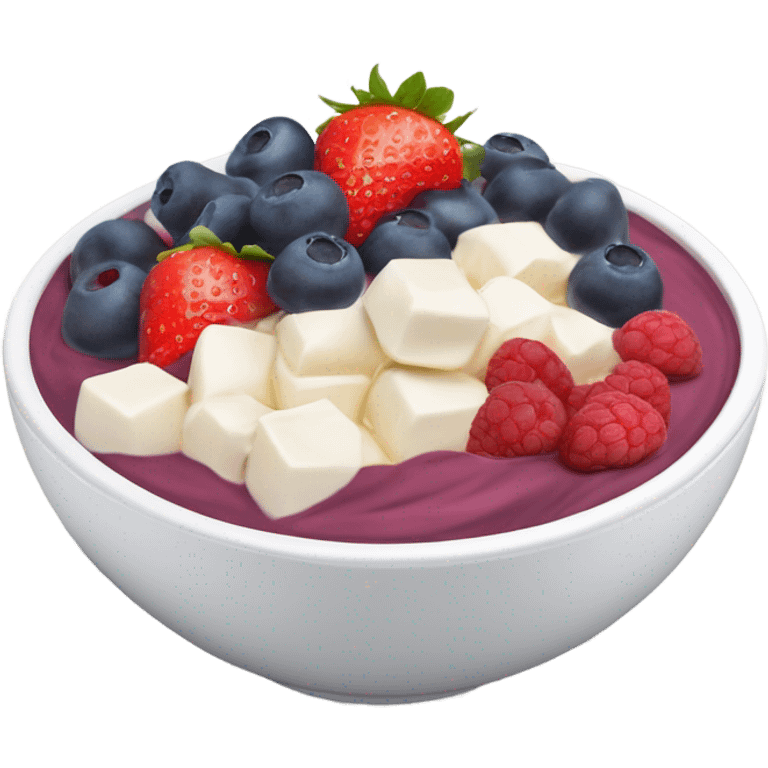 White acai bowl with berries  emoji