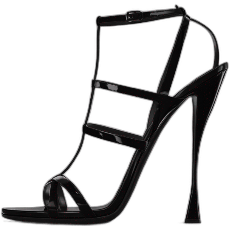 YSL TRIBUTE heels SANDAL black PATENT LEATHER emoji