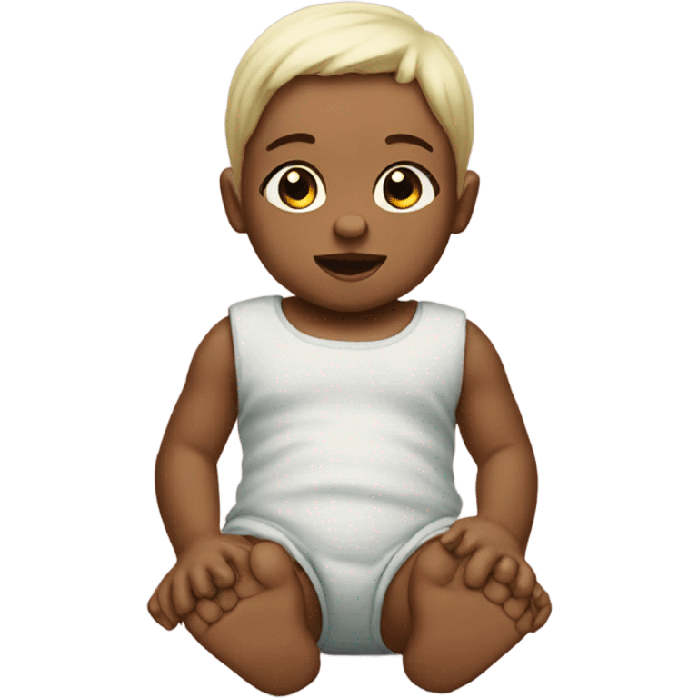 A giant baby doll with a emoji