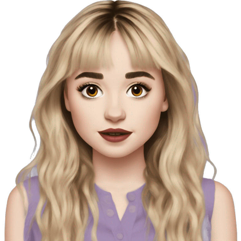 sabrina carpenter curtain bangs emoji