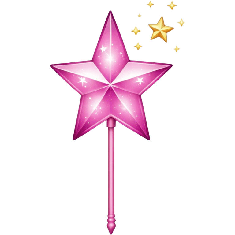 Sparkly pink magic star wand emoji