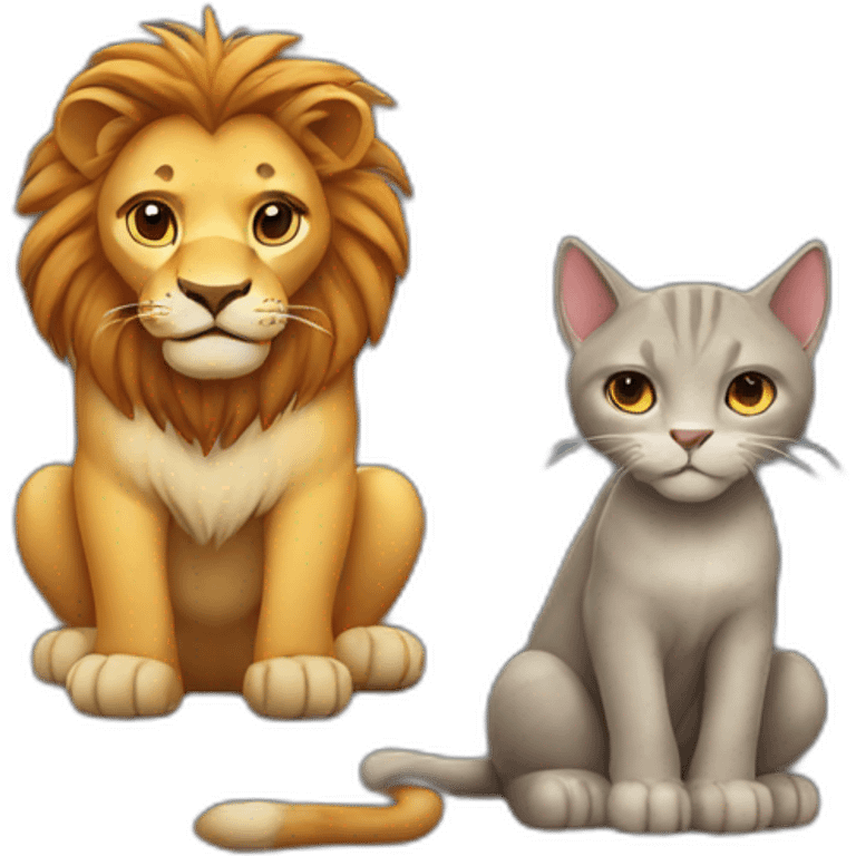 lion and cat emoji