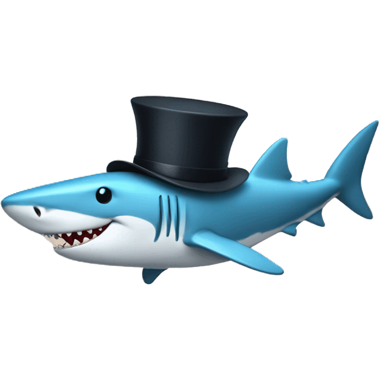  Coding Shark with a top hat emoji