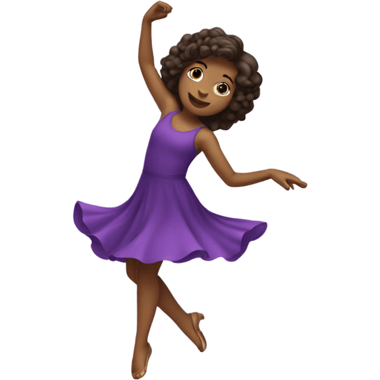 a girl dancing with purple dress emoji