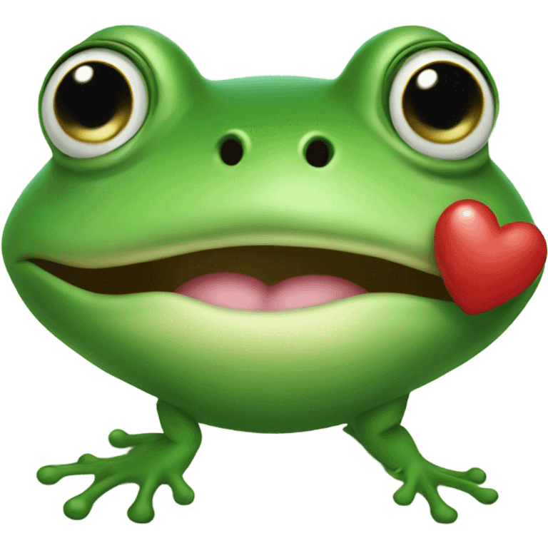 Frog sending a kiss emoji