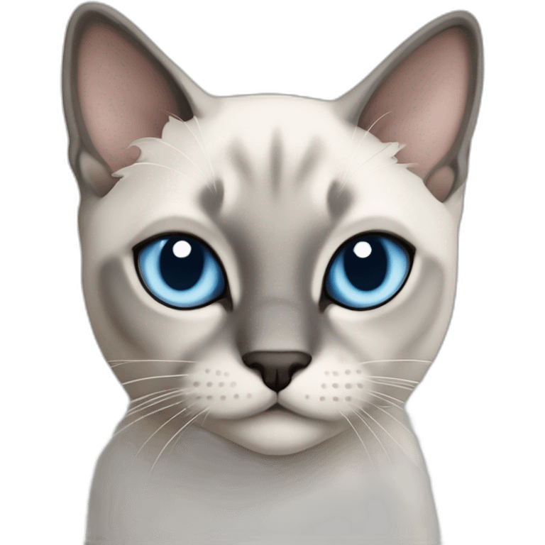 Blue Tabby Point siamese cat love around emoji