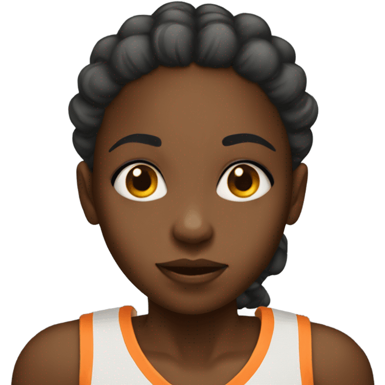 Black girl with basketball as a head emoji