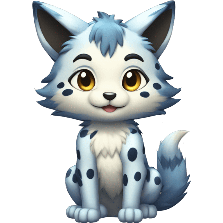 shiny, spotted, Kemono-style, Chibi, Anthro-Fur-Sona-Fakémon, Full Body emoji