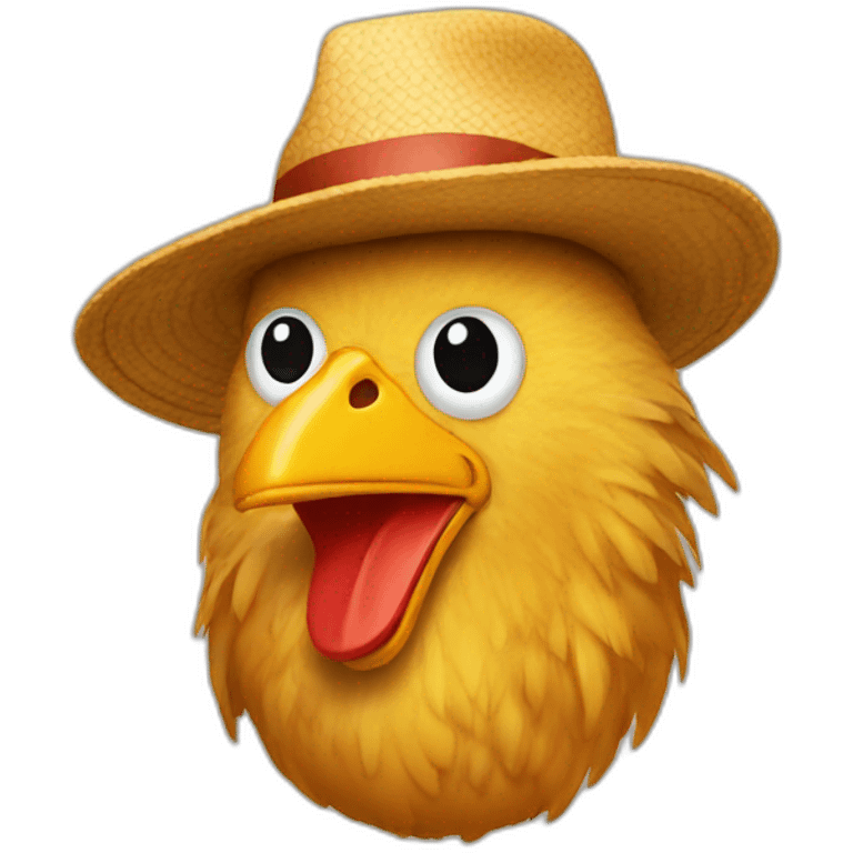 hat that looks like a chicken emoji