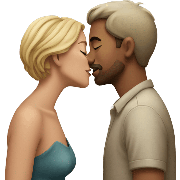 Man woman kissing emoji