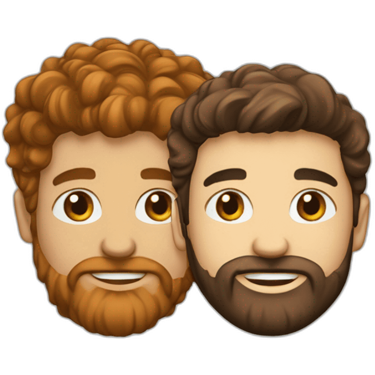 Étudiant aux cheveux brun et une barbe rousse emoji