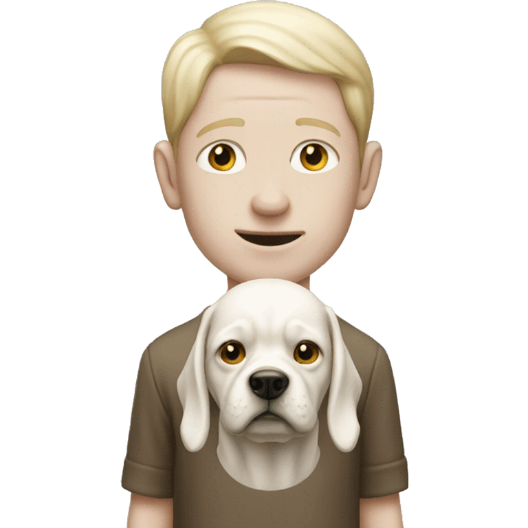 Pale man with dog emoji