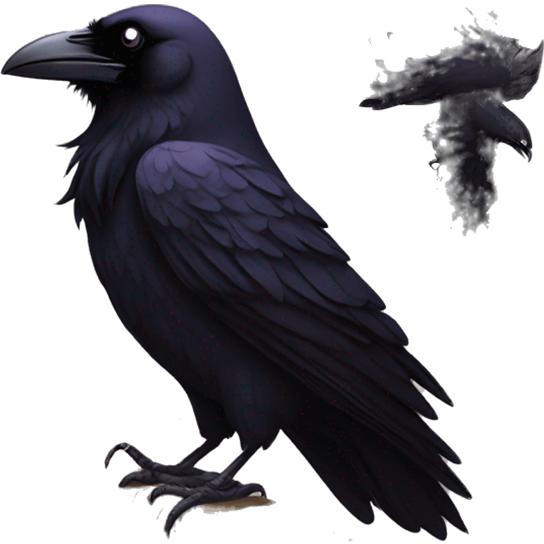 Raven with W emoji