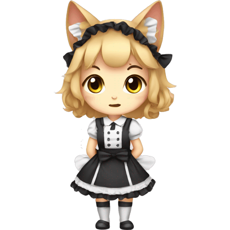 Chibi cat maid emoji