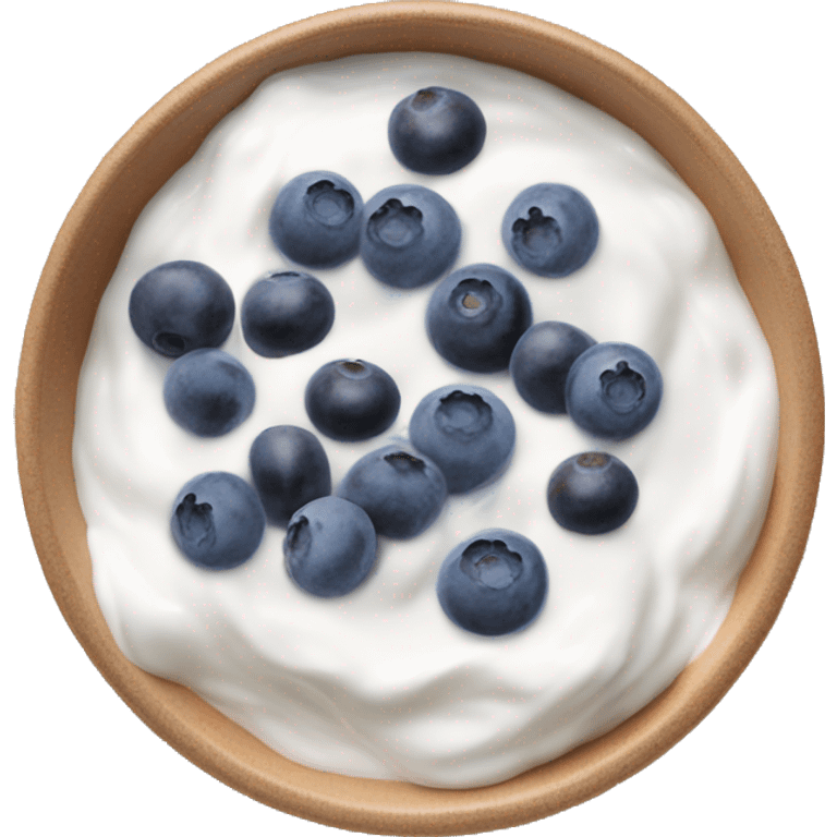 Bowl of Greek yogurt and blueberries emoji