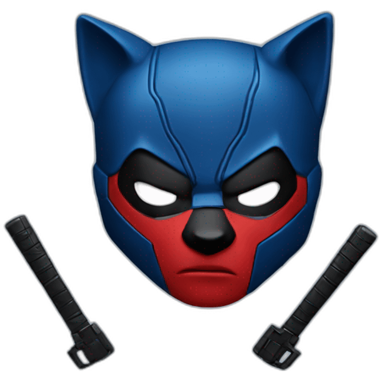 deadpool como un gato azul emoji