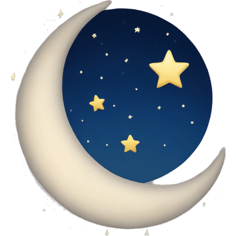 Crescent moon with stars around it  emoji