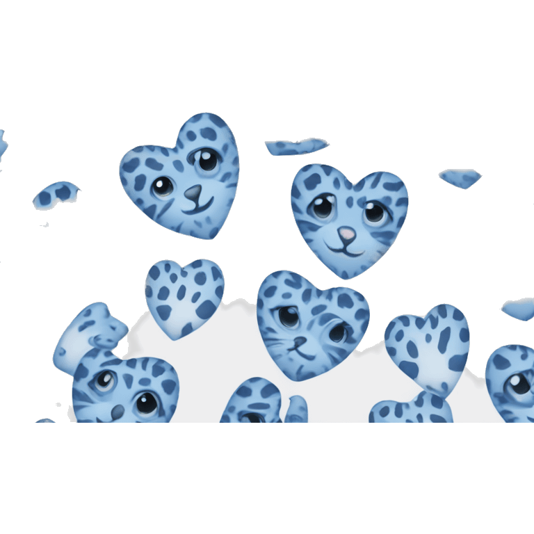 Blue and white leopard heart emoji