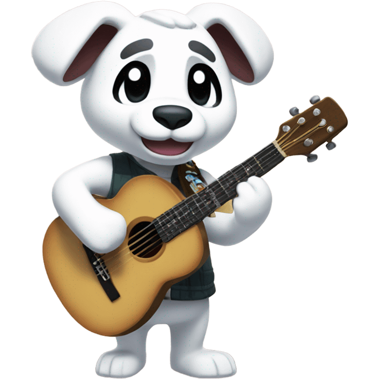 KK slider from animal crossing holding guitar emoji