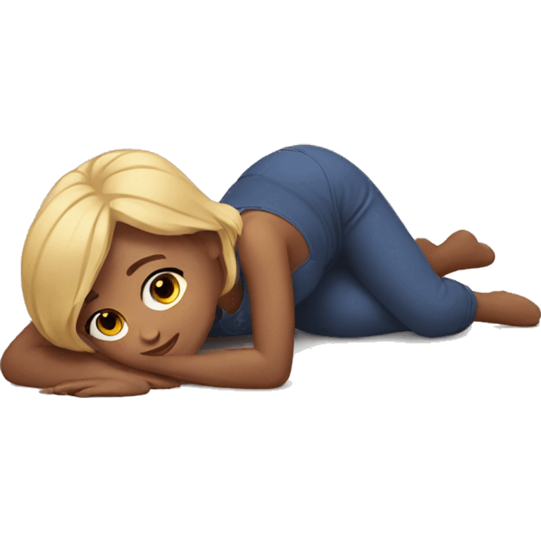 Girl laying on the floor emoji