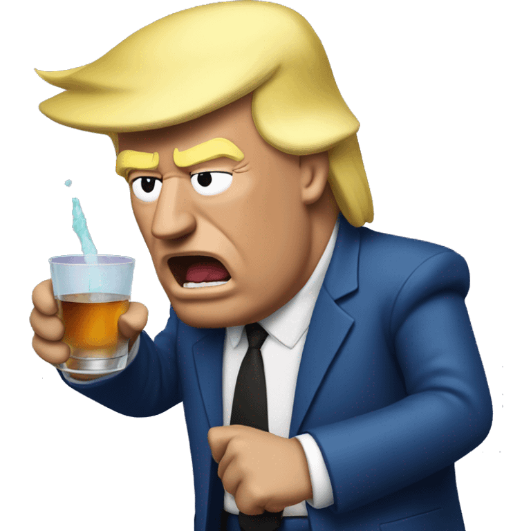 Donald trump doing shots with Bojack emoji