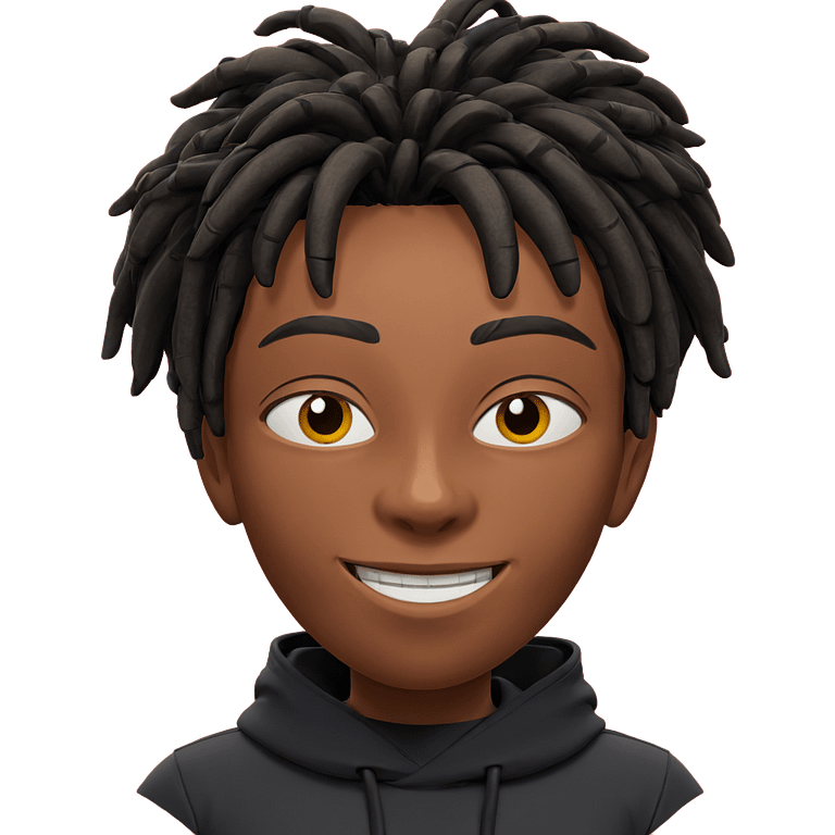 smiling boy with dreadlocks emoji