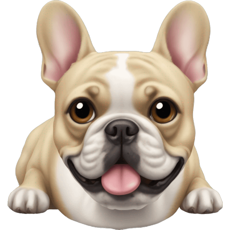 a french bulldog with a ball in its mouth emoji