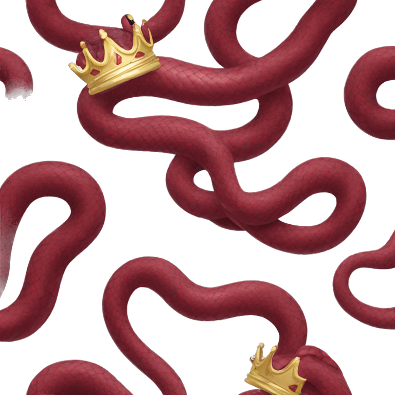 cute maroon snake with a crown emoji