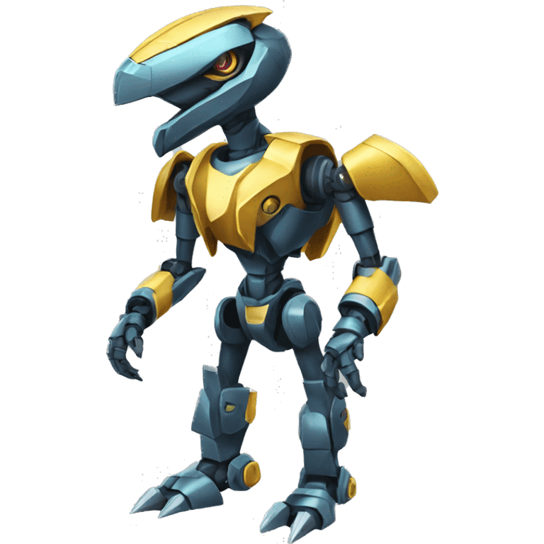 Metallic medabot-raptor full body emoji