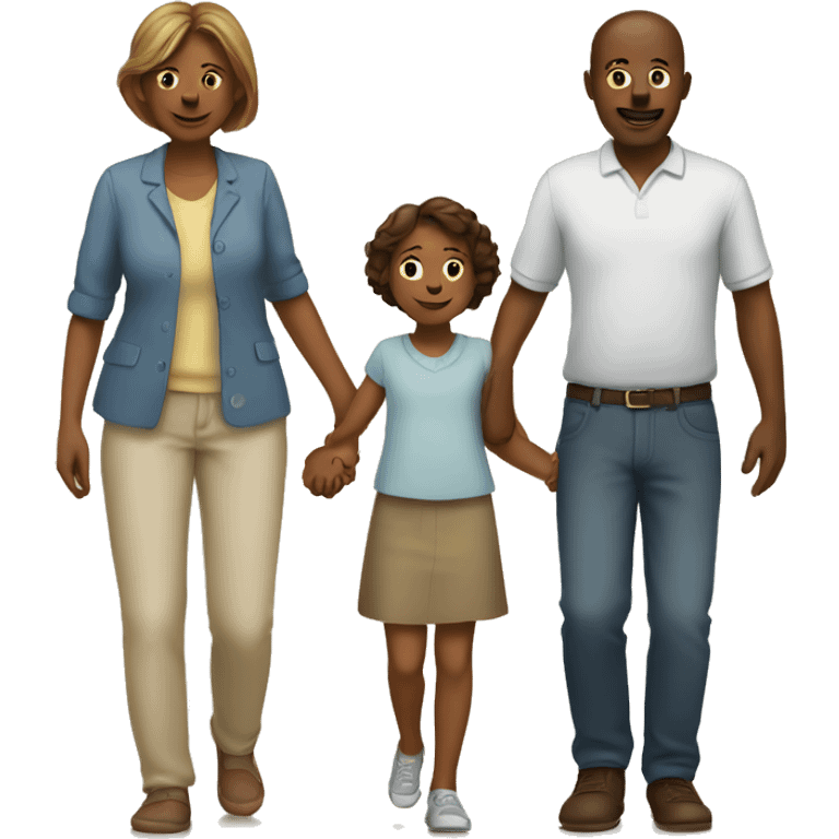 Family holding hands child in the middle emoji