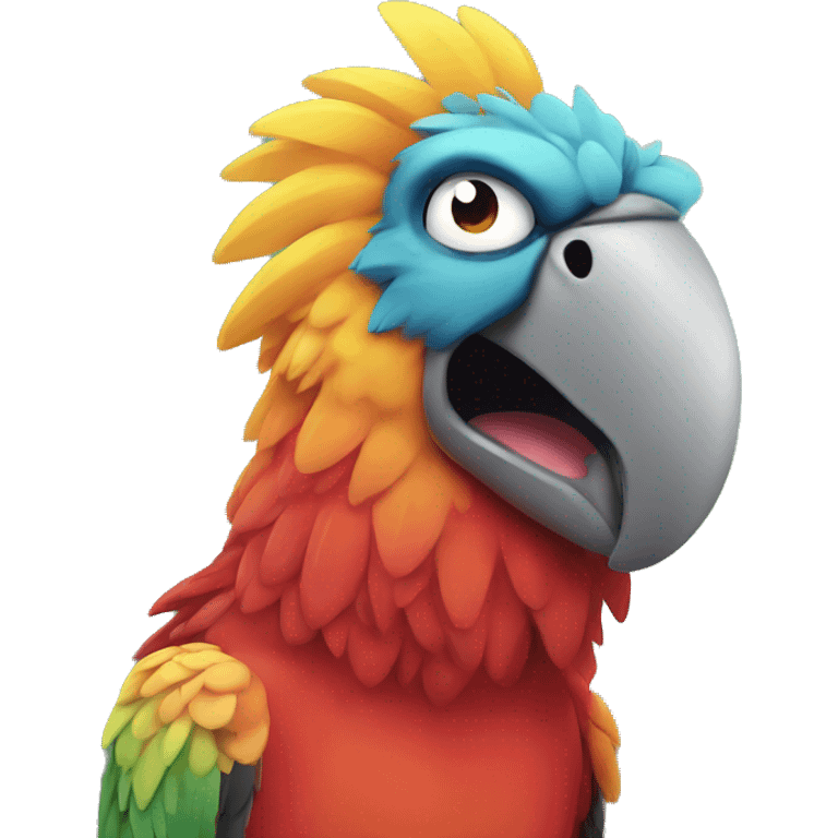 Angry parrot with censored bubble emoji