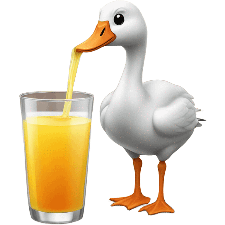 Goose drinking juice emoji