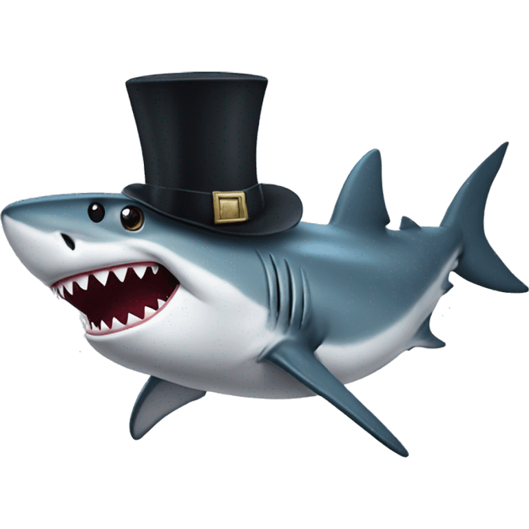 shark wit tophat emoji