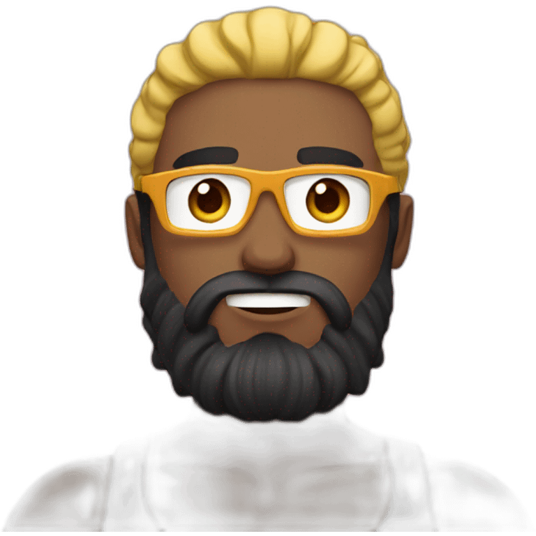 Swimmer googles muscles black hair and beard emoji