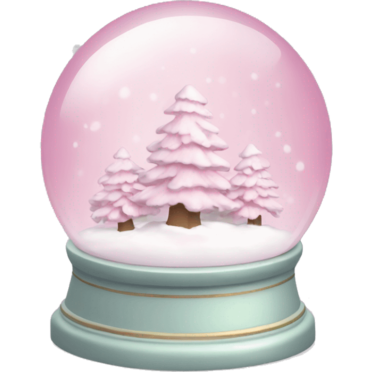 Pastel pink snow globe emoji