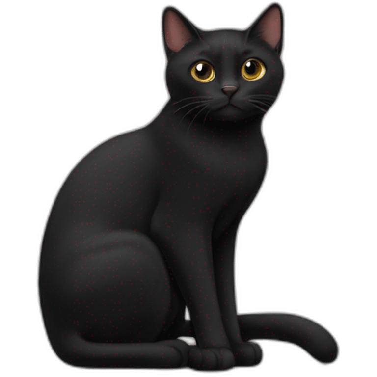 Gato negro contento emoji