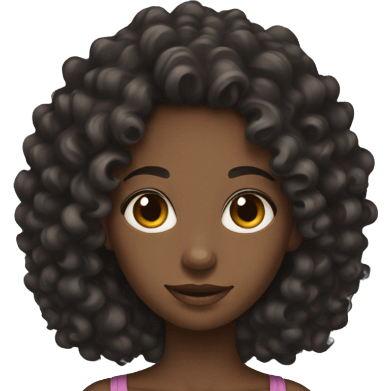 black girl curly hair  emoji