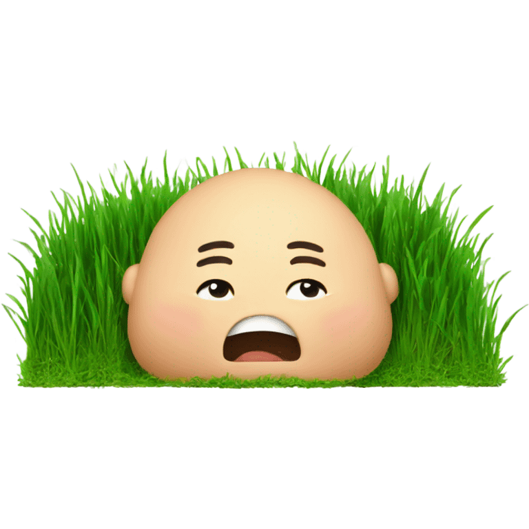 A chubby person is eating grass. emoji