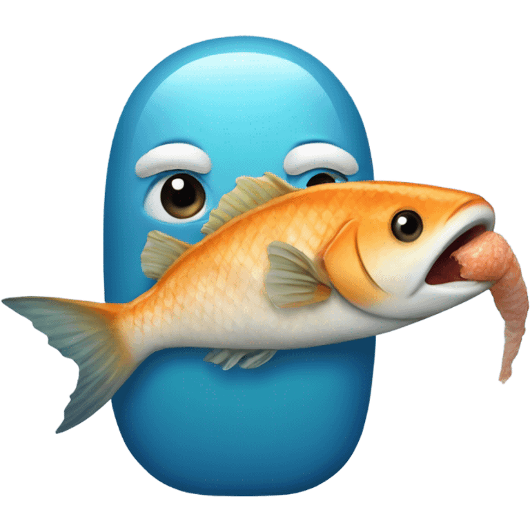 Fish eating a fish stick  emoji